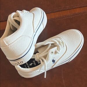 Polo by Ralph Lauren Kids Keaton Cream Canvas Sneakers